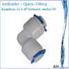 Verbinder / Kupplung 3/8" x 3/8" - Winkel 90°, Quick-Anschluss