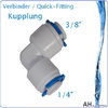 Verbinder / Kupplung 3/8" x 1/4" - Winkel 90°, Quick-Anschluss
