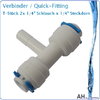 Verbinder / T-Stück 2x 1/4" Quick-Anschluss + 1x 1/4" Steckdorn